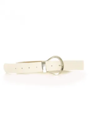 Ceinture Blanche avec une grosse boucle argentée - CE 559